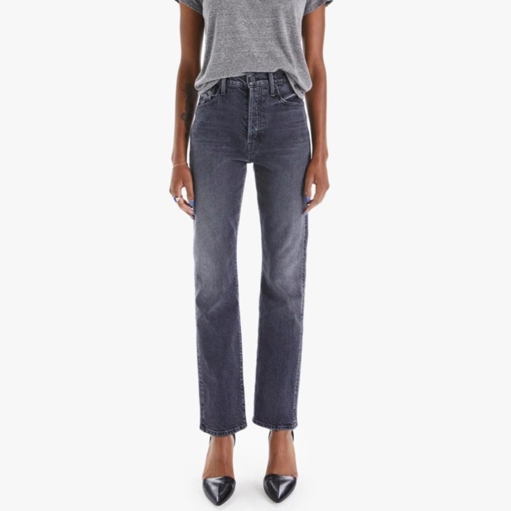 MOTHER High Waisted Hiker Hover Jeans Roadtrip Renegade Black 26